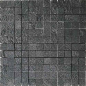 Himachal Black Brushed 48x48mm Mosaic Stone Supplier Rachana Stones India