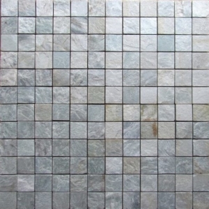 SLATE-Himachal-White-Square-Pattern-Natural-Top-36-pcs-on-mesh-Mosaic stone supplier Rachana Stones india