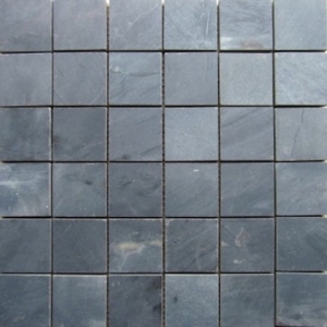 SLATE-Ocean-Black-Square-Pattern-Honed-Top-36-pcs-on-mesh-Mosaic Stone Supplier Rachana Stones india
